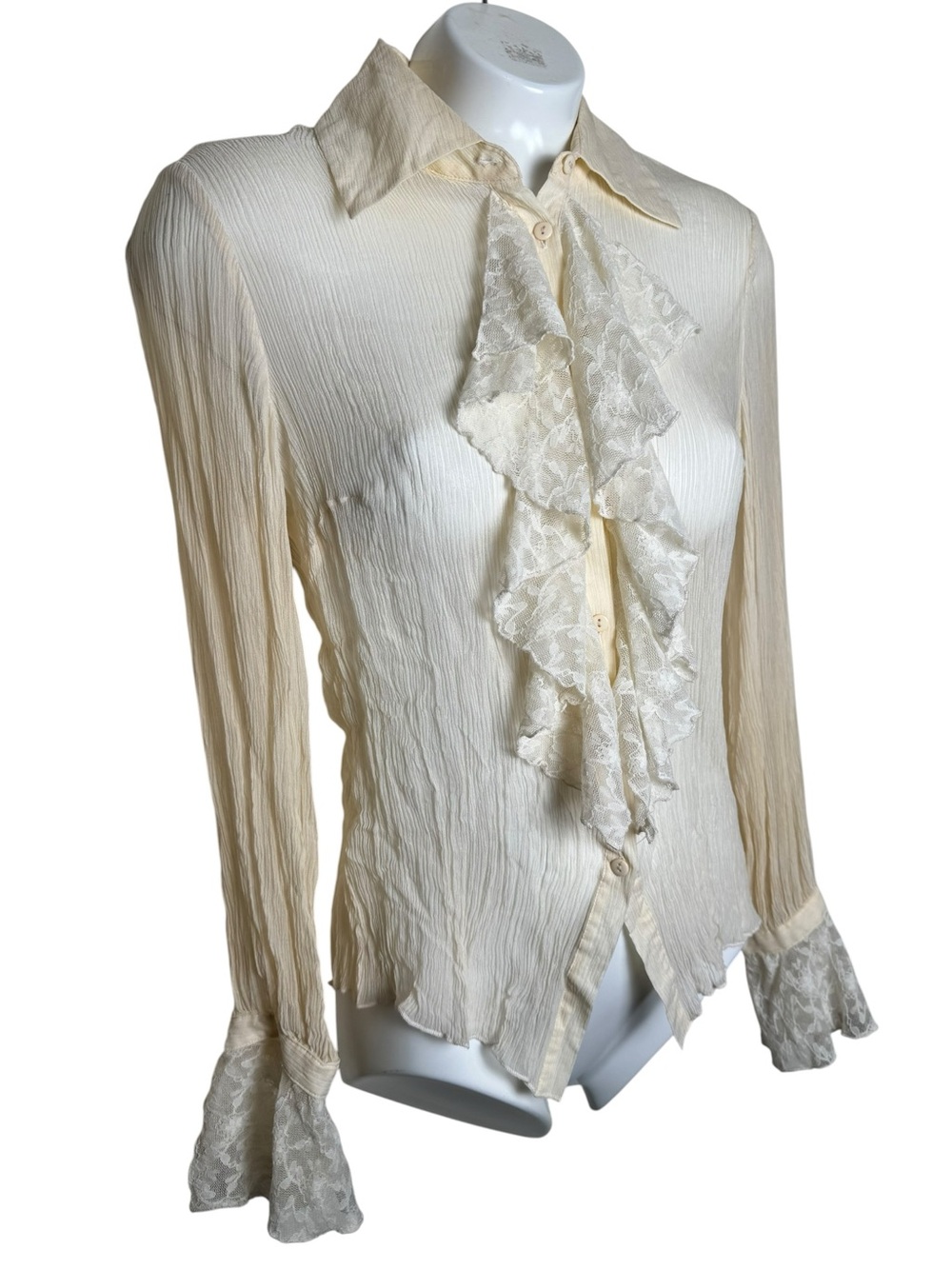 Vintage Silk Sheer Lace Romantic Whimsigoth Blouse